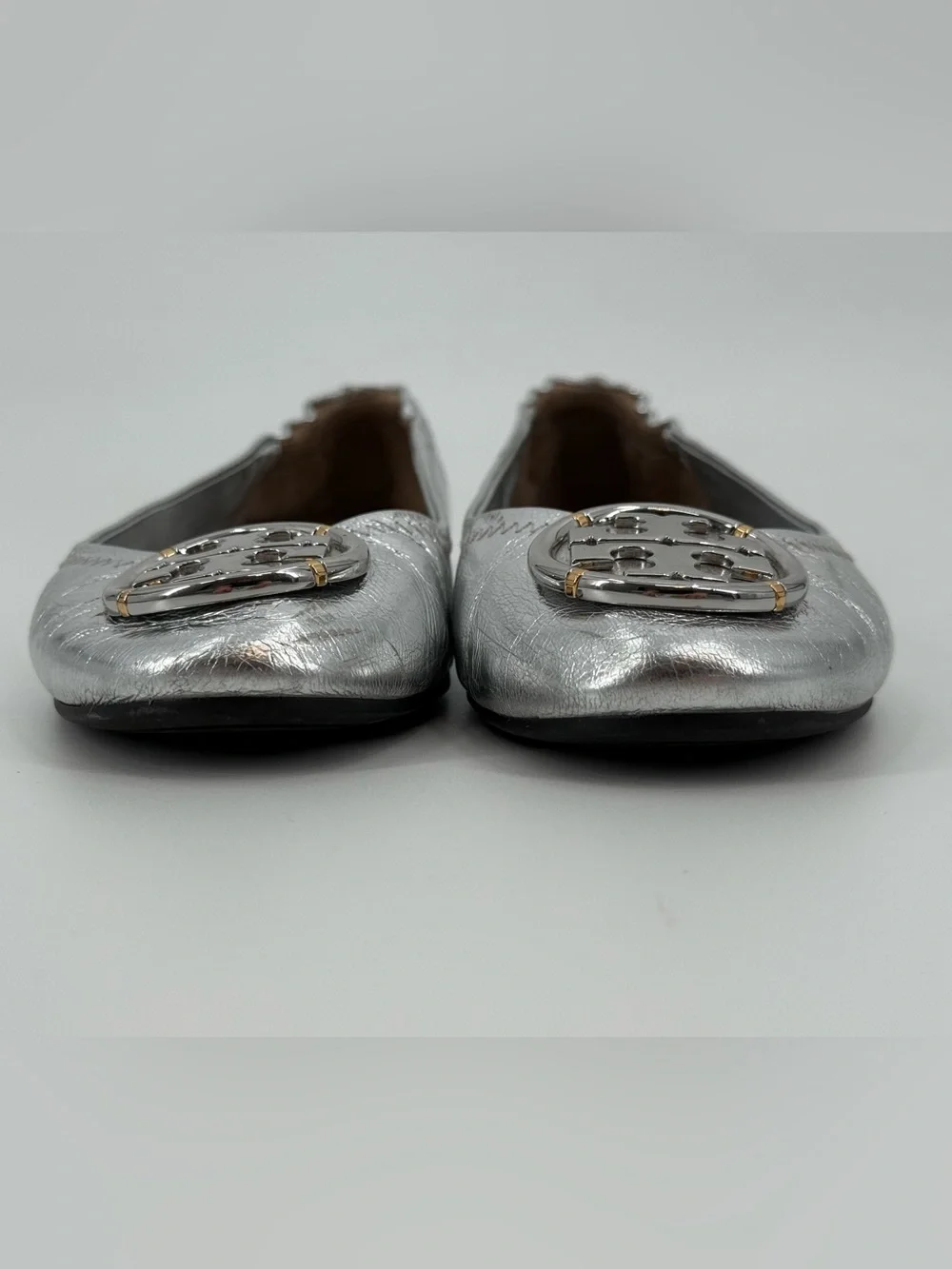 Tory Burch Minnie Travel Metallic Ballet Flats 6.5